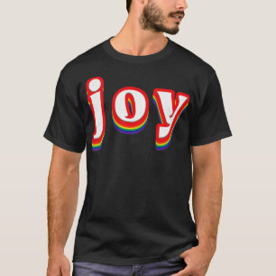 Joy Retro Rainbow Typography T-Shirt