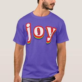Joy Retro Rainbow Typography T-Shirt