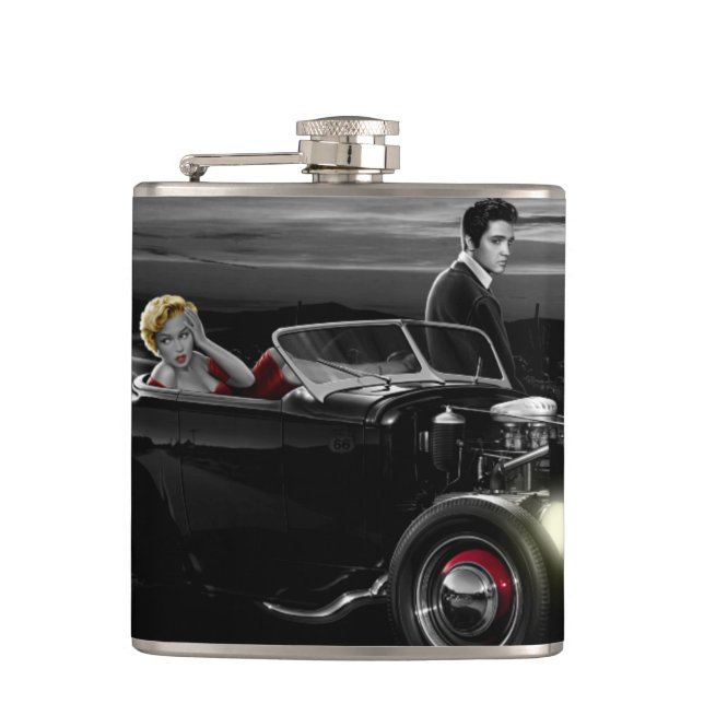 Joy Ride B&W 2 Hip Flask (Front)
