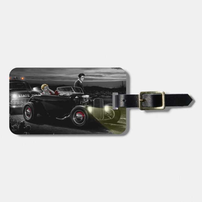 Joy Ride B&W Luggage Tag (Front Horizontal)