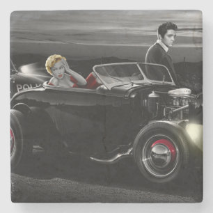 Joy Ride B&W Stone Coaster