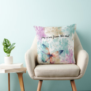 Joy Rises from the Soul Butterfly Abstract Cushion