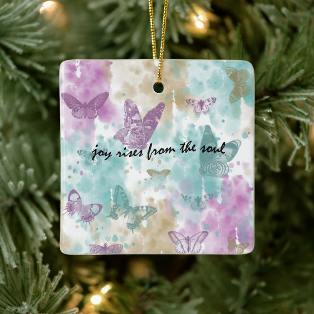 Joy Rises from the Soul Ceramic Ornament (Tree)