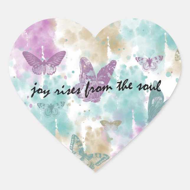 Joy Rises from the Soul Heart Sticker (Front)