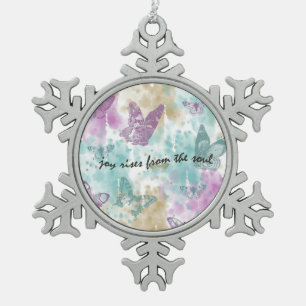 Joy Rises from the Soul Snowflake Pewter Christmas Ornament