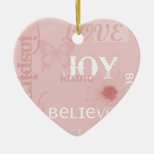 Joy Rising Pink Ceramic Tree Decoration