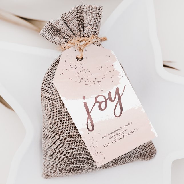 Joy | Rose Gold Christmas Gift Tags (Creator Uploaded)