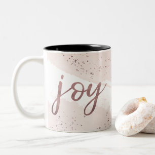 Joy   Rose Gold Christmas Two-Tone Coffee Mug