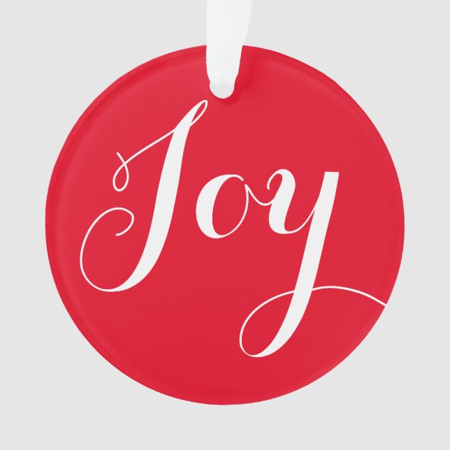 "Joy" Round Christmas Ornament (Front)