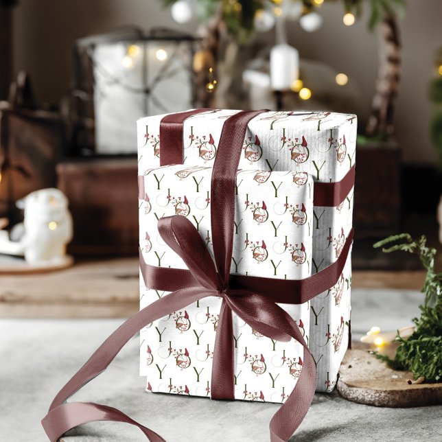 Joy Rustic Woodsy Watercolor Mushroom Christmas Wrapping Paper Sheet (Joy Rustic Woodsy Watercolor Mushroom Christmas Wrapping Paper Sheets)
