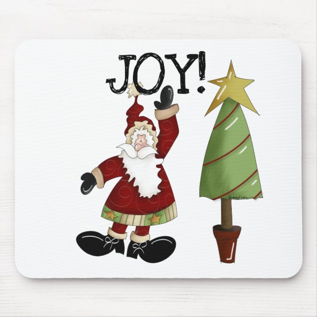 JOY Santa Claus T-shirts and Gifts Mouse Mat (Front)