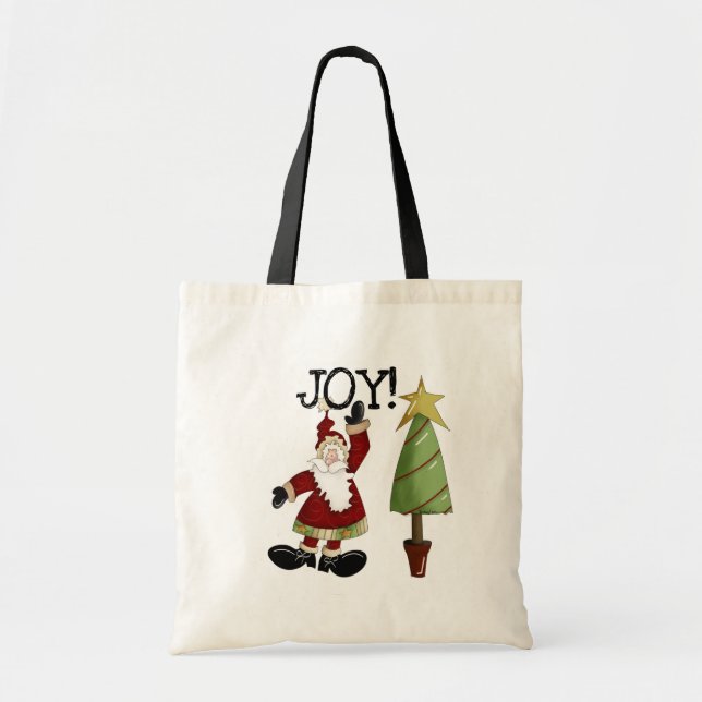 JOY Santa Claus T-shirts and Gifts Tote Bag (Front)