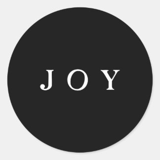 JOY Script Envelope or Gift Wrap Black Classic Round Sticker