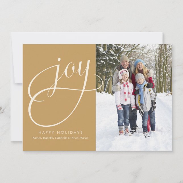 Joy Script | Gold Holiday Card (Front)