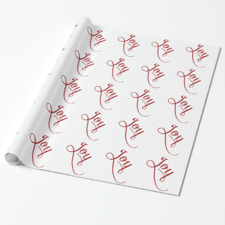 Joy Script Red Wrapping Paper