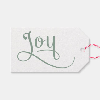 Joy Script Sage Gift Tags