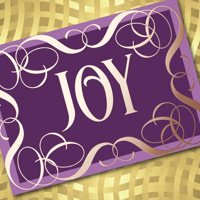 Joy Scrolly Frame Foil Holiday Card (Creator Uploaded)