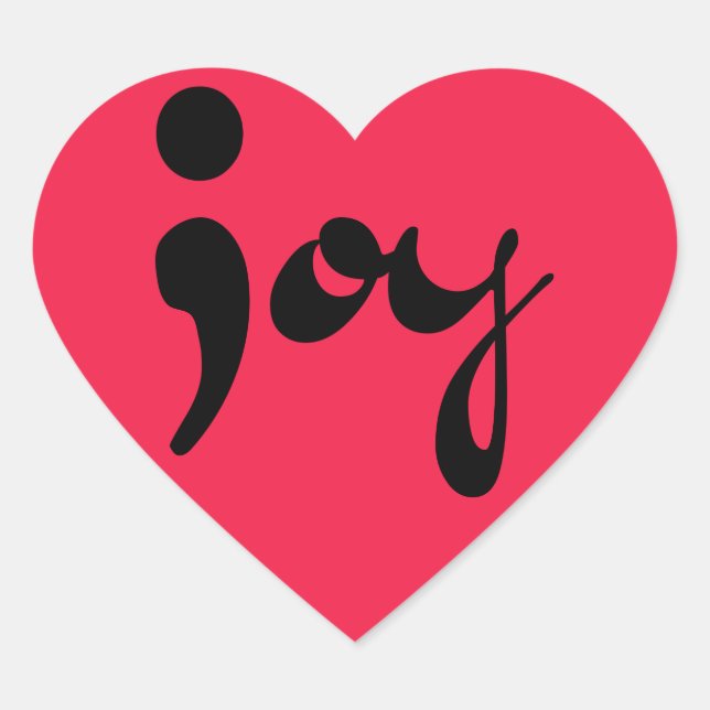 Joy Semicolon Heart Stickers (Front)