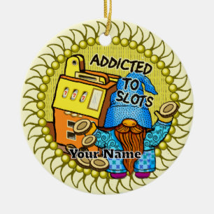 Joy slots gnome ceramic tree decoration