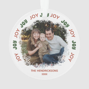 JOY Snowflake Frame Photo  Ornament