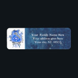 Joy Snowflake Kiwi Bird Blue Address Label<br><div class="desc">Be cute, be elegant, be joyful. Here is a cute cartoon kiwi bird decked out for the holidays in a blue snowfflake waving and standing on "JOY" stylised with a swirly "O". Write in your personalised name and address on a midnight indigo sky with stars. Makes a great gift for...</div>