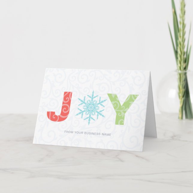 Joy Snowflake Modern Corporate Business Holiday (Front)