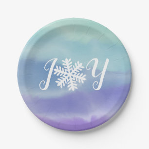 Joy Snowflake Paper Plate