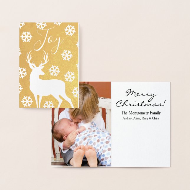 Joy Snowflakes & Reindeer Foil Card (Display)