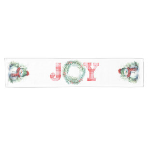JOY snowmen Short Table Runner