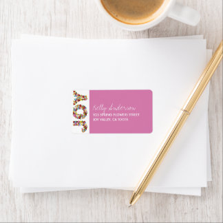 JOY Spring Flowers Whimsical Baby Shower Address Label