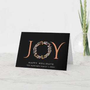 Joy Terracotta Black Christmas 2022 Holiday Card