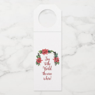 Joy the Wine is Here Christmas Bottle Hanger Tags