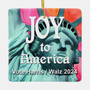 Joy to America Harris Walz Ceramic Ornament