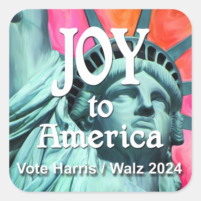 Joy to America Harris Walz Square Sticker (Front)