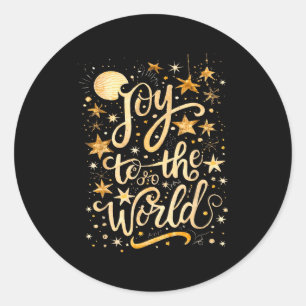 Joy To The Christmas World Christian Jesus Nativit Classic Round Sticker