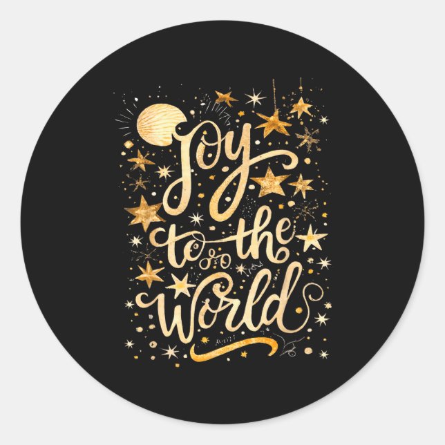 Joy To The Christmas World Christian Jesus Nativit Classic Round Sticker (Front)