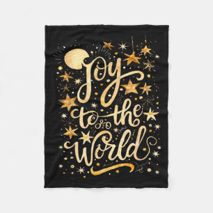 Joy To The Christmas World Christian Jesus Nativit Fleece Blanket