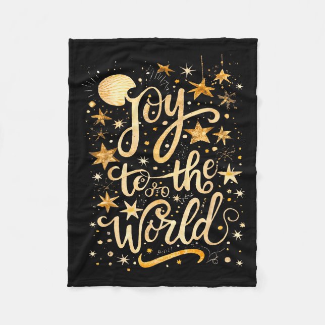 Joy To The Christmas World Christian Jesus Nativit Fleece Blanket (Front)