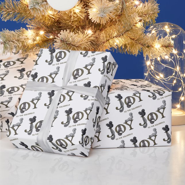 Joy to the Squirrels Holiday Wrapping Paper (Holidays)
