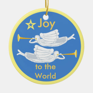 Joy to the World angels and Jesus Ceramic Tree Decoration