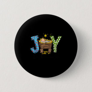 Joy To The World Baby Jesus Christmas Nativity Sce 6 Cm Round Badge