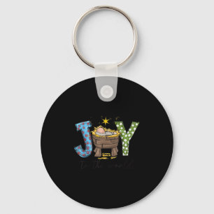 Joy To The World Baby Jesus Christmas Nativity Sce Key Ring