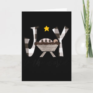 Joy To The World Baby Jesus In The Manger Christma Card