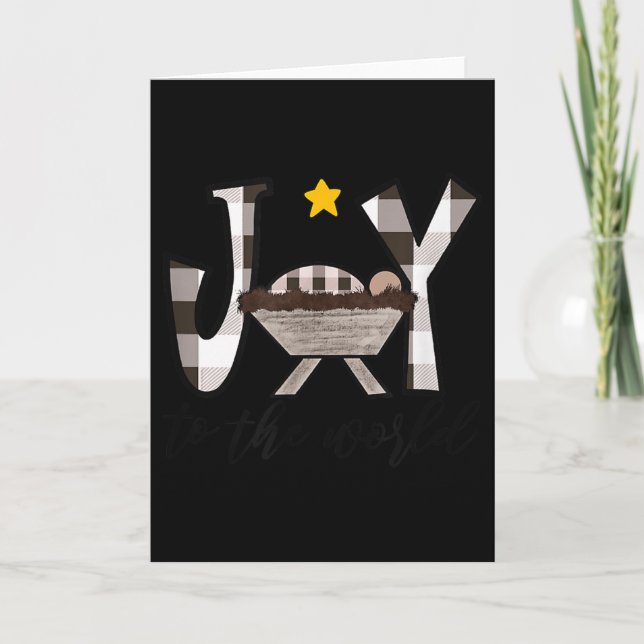 Joy To The World Baby Jesus In The Manger Christma Card (Front)