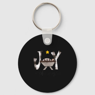 Joy To The World Baby Jesus In The Manger Christma Key Ring