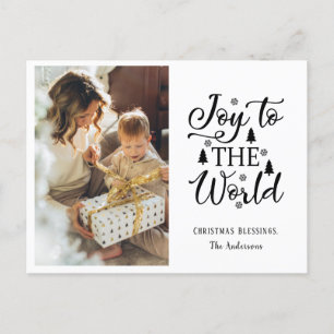 Joy to the World Beloved Christmas Carol One Photo Holiday Postcard