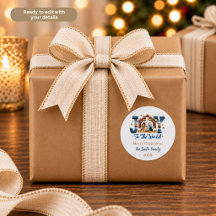 Joy to the World Blue Nativity Scene Personalised
