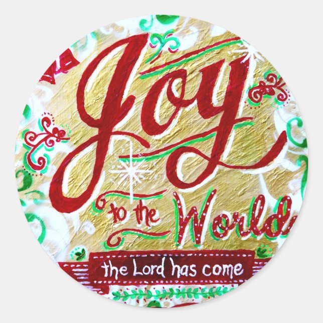 Joy to the World by Jan Marvin Classic Round Sticker (Front)