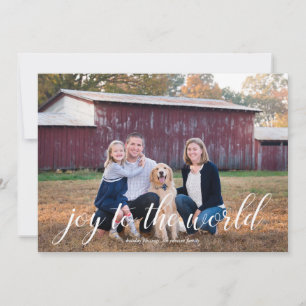 Joy to the World Calligraphy Holiday Photo Card