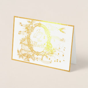 Joy to the world cardinal foil Christmas Foil Card